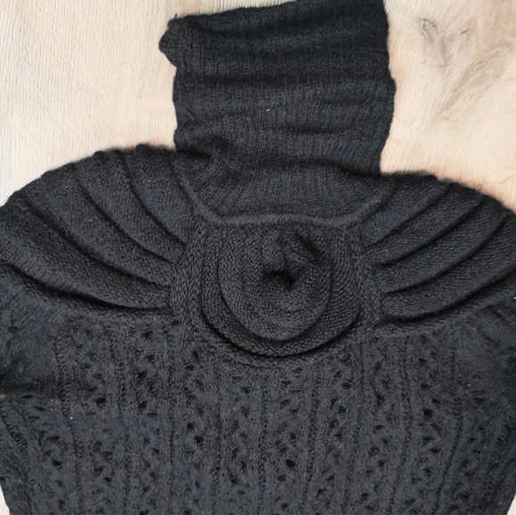 Y2K vintage Catherine Malandrino wool mesh pointelle long sleeve knit turtleneck - Picture 4 of 5